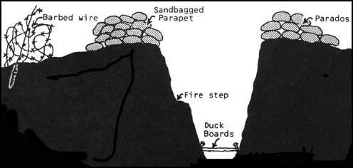 Cross-section of a front-line trench