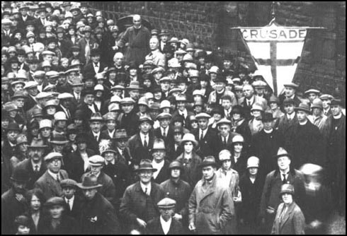 Geoffrey Studdert Kennedy speaking at Tredegar during an Industrial Christian Fellowship Crusade in 1928.