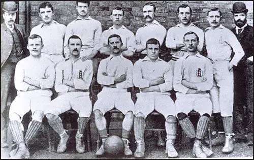 Blackburn Rovers won the FA Cup in 1891. From left to right, back row: RichardBirtwistle, Tom Brandon, Rowland Pennington, John Barton, Jack Southworth,George Dewar, James Forrest, E. Murray. Front row: Joseph Lofthouse,Nathan Walton, Johnny Forbes, Coombe Hall and Billy Townley.