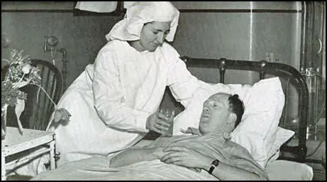 Stan Cullis recovering from concussion after a match against Middlesbrough in 1947.