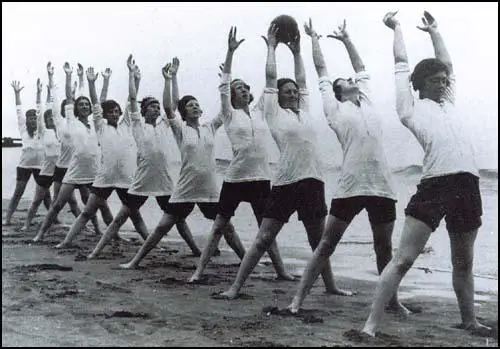Plymouth Ladies training on the beach.