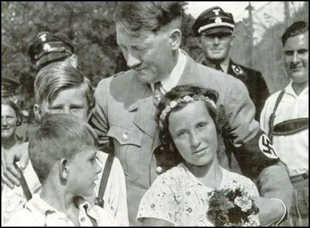 Adolf Hitler with young children in Bavaria