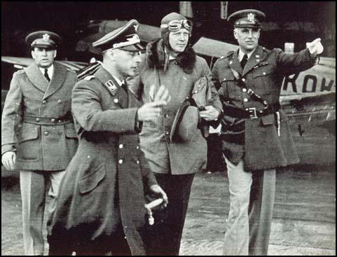 Truman Smith and Charles Lindbergh inspecting German aircraft in 1937.