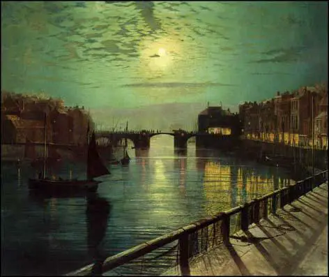 John Atkinson Grimshaw, Whitby Harbour by Moonlight (1867)