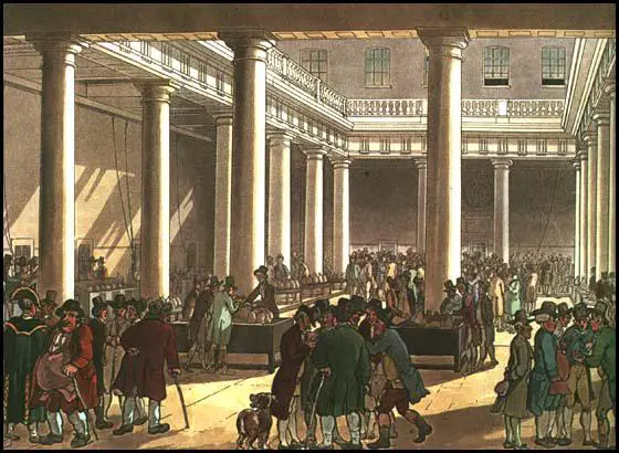 Rudolf Ackermann, Corn Exchange, from Microcosm of London (1808)