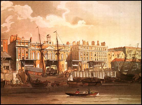 Rudolf Ackermann, Custom House, from Microcosm of London (1808)