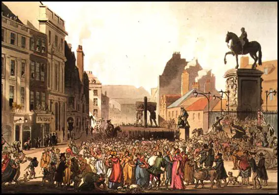 Rudolf Ackermann, Charing Cross Pillory, from Microcosm of London (1808)