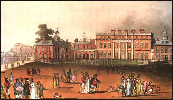 Rudolf Ackermann, Buckingham Palace, from Microcosm of London (1808)