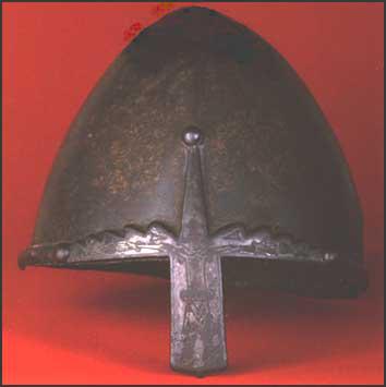 A knight's iron helmet (c. 1070)