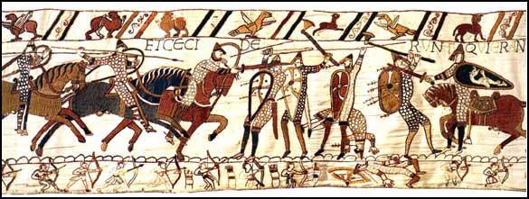 Section 56: Both Norman knights and English infantry usedspears at the Battle of Hastings (Bayeux Tapestry, c. 1090)