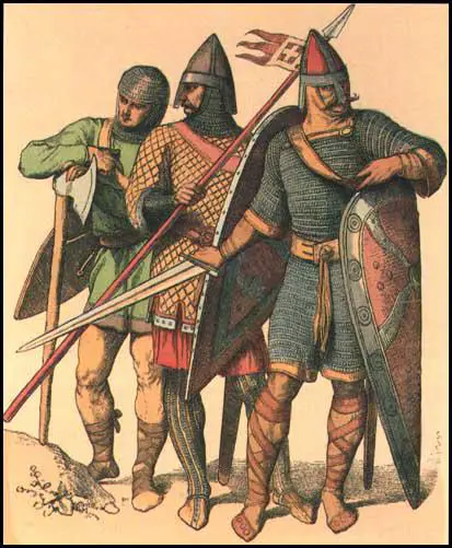 Artist's impression of soldiers in 1066 (1880)