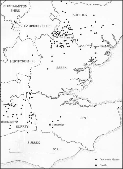 Clare Estates in 1086