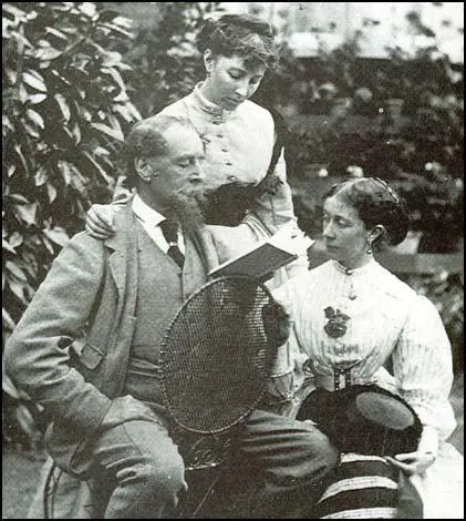 Charles Dickens with his daughters Kate and Mamie
