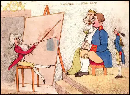 Richard Newtonproduced a print in 1791 showing him painting the king and queen.