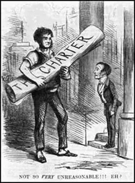 Lord John Russell receivingCharter Petition at the House ofCommons (Punch Magazine, 1848)