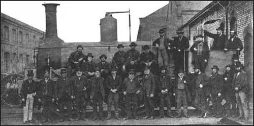 Workers at the Midland Company's Locomotive Works in Derby (1860)