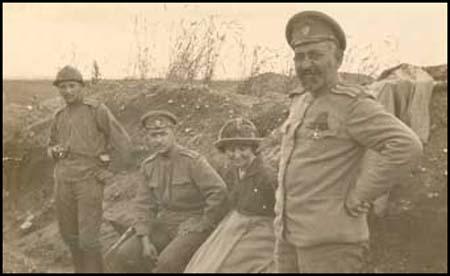 Bessie Beatty in the Russian trenches in 1917