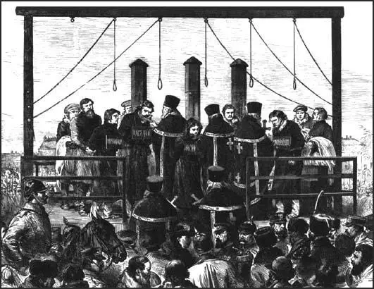 Five members of the People's Will being executed on 3rd April, 1881