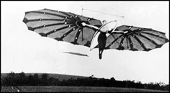 Percy Pilcher and his Hawk glider in 1897