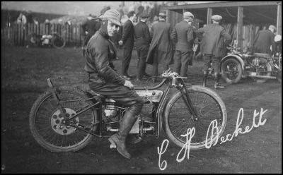 Clem Beckett racing for the Sheffield Tigers