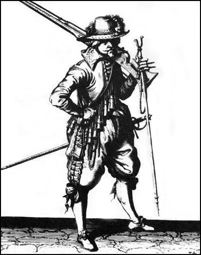 Engraving of a Musketeer (c.1620)