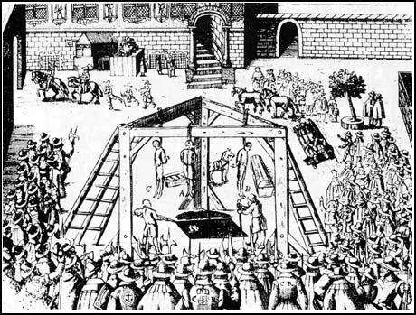 Execution of John Jones, Thomas Scot,Gregory Clement and Adrian Scroop in October 1660.