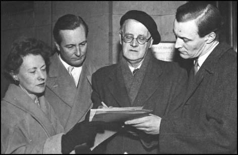 Barbara Castle, Anthony Greenwood, Fenner Brockway andTony Benn organizing a petition against Apartheid in South Africa