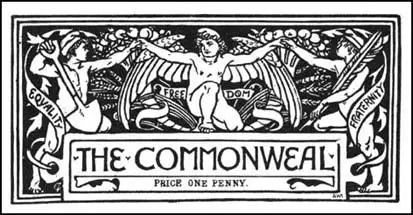 Walter Crane designed the heading for the Commonweal journal in 1885