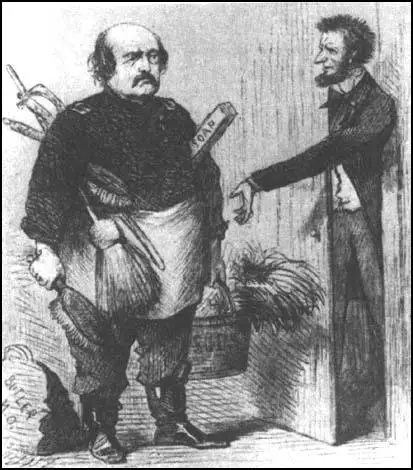 A cartoon in Harper's Weekly commented on the role of Abraham Lincoln in the sacking of Butler (17th January, 1865)