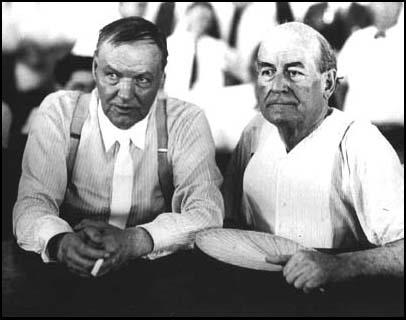 Clarence Darrow and William Jennings Bryan at the Scopes Trial.