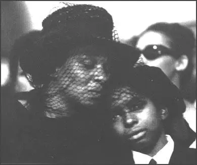 James Earl Chaney's mother, Fannie Chaney and brother Ben at his funeral.