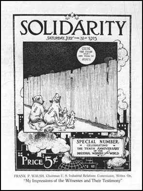 Front cover of Solidarity drawn byRalph Chaplin (31st July, 1915)