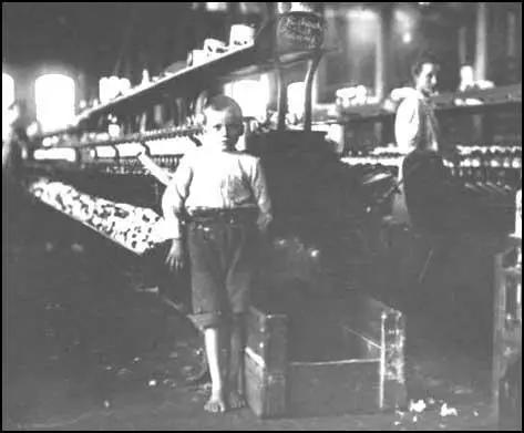 Lewis Hine took this picture of Leo, aged eightyears old, working in a textile factory in Tennessee, in 1910.