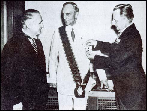 Henry Ford drives out his 20 millionth car on 24th April 1931.