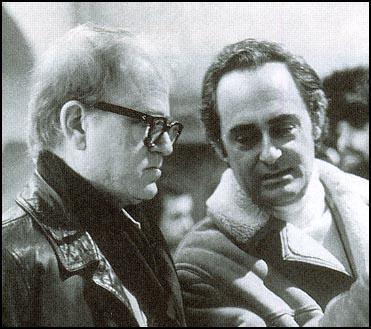 Bernard Gordon and the director, Eugenio Martin, working on Horror Express