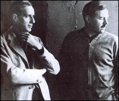 Herbert Matthews with Ernest Hemingway in Spain.