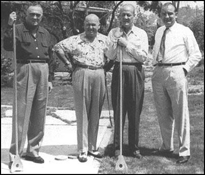 J. Edgar Hoover, Royal Miller, Clyde Tolson and Joseph McCarthy on holiday in California.