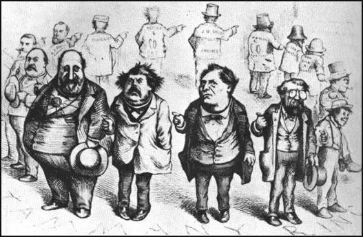 Thomas Nast, Who Stole the People's Money? Cartoon showingWilliam Tweed, Peter Sweeney, Richard Connolly and OakleyHall that appeared in Harper's Weekly (19th August, 1871)