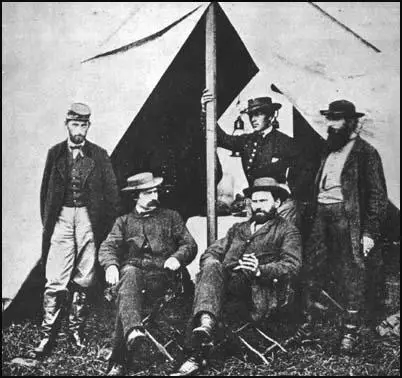 Allan Pinkerton (seated right) with his agentsworking for the Union Army Secret Service.
