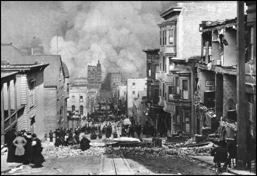San Francisco during the earhquake during 1906
