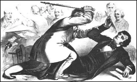 The attack on Charles Sumner by Preston Brooks (1856)
