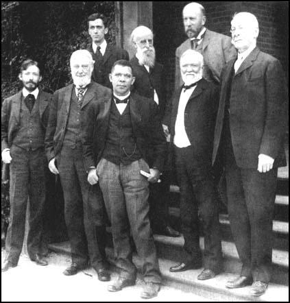 Booker T. Washington with a group of his financial supporters at Tuskegee Institute.