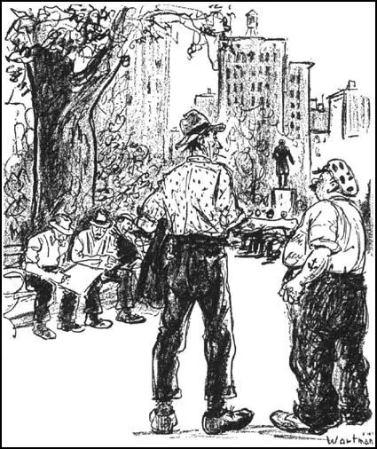 Mopey Dick and the Duke"Here, put this toothpick in your mouth, Mopey,and the other guy's will think we had something to eat."Denys Wortman, The Unemployed (1931)