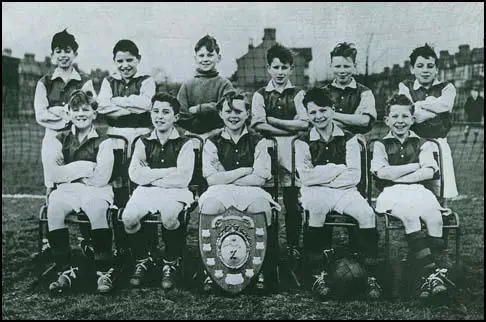 Bobby Moore and his school team after their victory in the Crisp Shield in 1952.