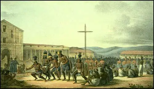 Natives Dancing at Mission Dolores by Louis Choris (1816)