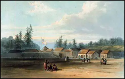 Fort Vancouver by H. Warre (1848)