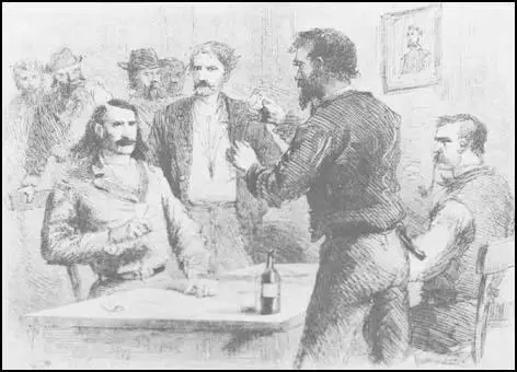 Wild Bill Hickok and Dave Tutt before their gunfight,Harper's New Monthly Magazine (February, 1867)