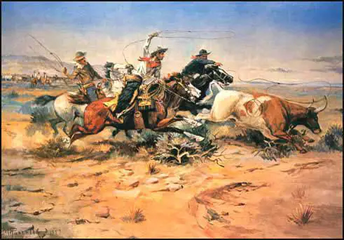 Charles Russell, Cowboys Roping a Steer (1900)