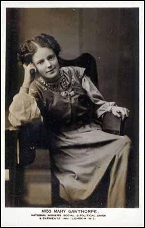 Postcard of Mary Gawthorpe issued by WSPU