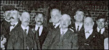 Councillors after being released from prison. Edgar Lansbury is third from right.
